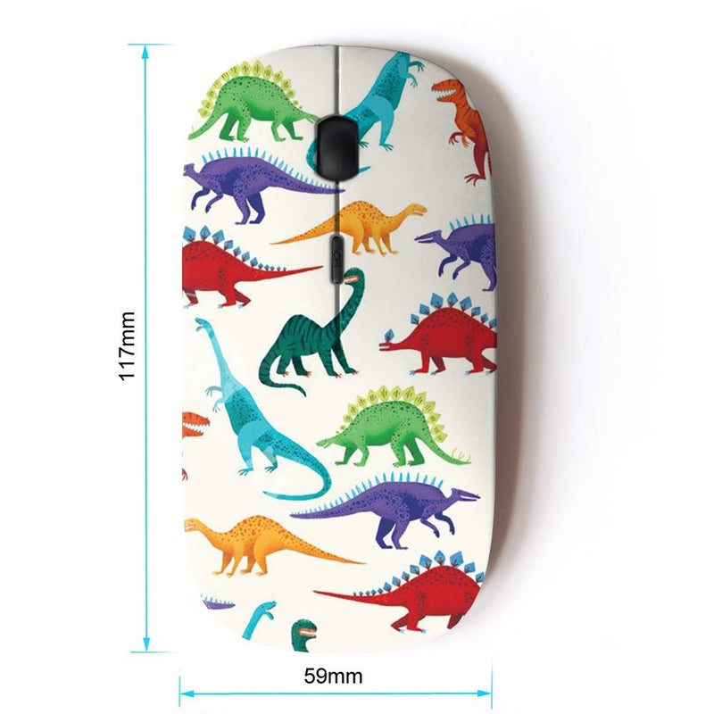 KOOLmouse [ Optical 2.4G Wireless Mouse [ Dinosaur Pattern White Saurus Kids ] - Image 2